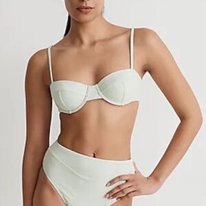 Madewell Ribbed Balconnette Bikini Bathing Suit Top NWT